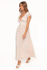 Angelica Midi Dress - Pastel Pink Floral