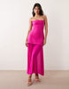 Kaiia exclusive 00s maxi length sheer hem sculpting bandage dress in dragonfruit