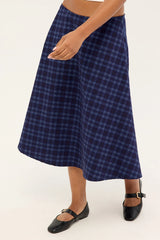 Motel Takara Skirt Midnight Check Blue