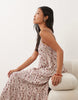 JDY Petite cami maxi dress in red paisley print