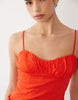 broderie cami mini dress in red