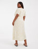 Vero Moda Curve button down maxi dress in white and yellow ditsy floral print