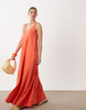 trapeze maxi dress in red