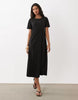 Threadbare jersey short sleeve midi dress in black