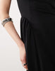 slash neck jersey midaxi dress in black