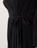 Esmée Curve wrap front long sleeve midaxi beach dress in black