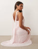 mesh ruched bust maxi dress with scarf detail in pink