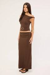 Perfect Stranger Dorian Maxi Skirt Brown