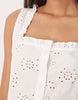 Esmée sheer broderie maxi beach dress in white