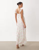 Gina Tricot frill maxi dress in multi flower print