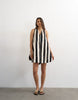 Topshop poplin halter deep hem mini trapeze dress in mono stripe