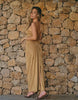 South Beach X Liv Silverman suedette maxi dress with cutout detailing in tan