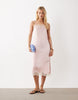 ARKET lace midi slip dress in light pink