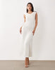Vero Moda sleeveless satin maxi dress with lace detail in champagne