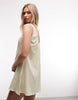 Reclaimed Vintage textured low v sundress in butter yellow