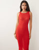 I.AM.GIA Luminara fine knit sleeveless open back maxi dress in red