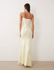 Wanderdoll Rhea cami cup detail sequin maxi dress in lemon