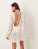 Minette beach crochet lace mini dress in cream