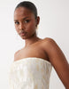 South Beach glitter lace bandeau maxi dress in white