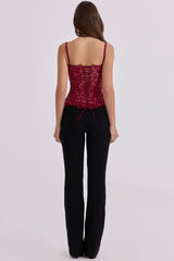 black straight leg trousers