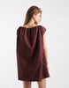 volume puff mini dress in rust