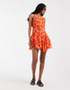 Free People Raven printed mini dress in red combo
