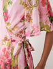 Hope & Ivy flutter sleeve maxi wrap dress in pink floral