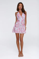 Fleur Mystique Halter Mini Dress Floral