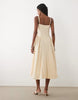 Mango cotton rich structured strappy midi dress in cream