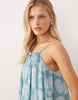 Iisla & Bird paisley print handkerchief hem mini dress in dusky blue