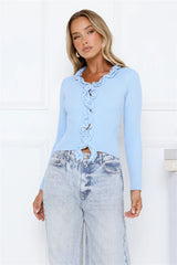 Irresistible Energy Knit Long Sleeve Top Blue