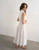 Topshop dropped waist sleeveless shirt dress in white