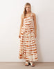 Iisla & Bird beach maxi dress in tie dye brown and cream