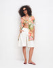 bowling shirt dress in tropical fruit print