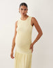 Mamalicious Maternity sleeveless drop hem detail midi dress in yellow