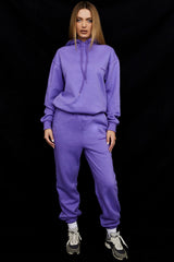 purple cotton fleece-back oversized hoodie