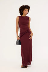 Perfect Stranger Cody High Neck Maxi Dress Plum