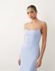 cami maxi dress with lace-up back in baby blue