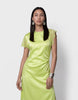 Noisy May satin maxi dress with lace details in green