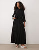 YAS maxi shirt dress in black