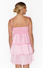 Meet Cute Mini Dress ~ Light Pink Taffeta