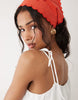 poplin puff mini sundress with tie straps in white