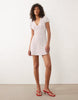 Miss Selfridge v-neck mini dress in polka dot print