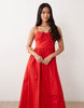 Miss Selfridge corset maxi dress in red
