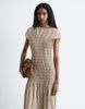 & Other Stories ruched crinkle maxi dress in beige