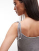 COLLUSION skinny straps dropped waist mini dress in heather gray