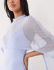 exaggerated cape maxi dress in pale blue