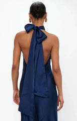 Lisa Maxi Dress ~ Midnight Navy Luxe Satin