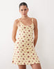 Miss Selfridge mini summer dress in yellow ditsy floral print