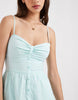 Hollister strappy button front mini dress in light blue